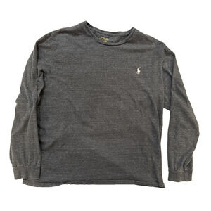 Polo Ralph Lauren Shirt Mens Large Heather Gray Long Sleeve‎ Crewneck Pony Logo